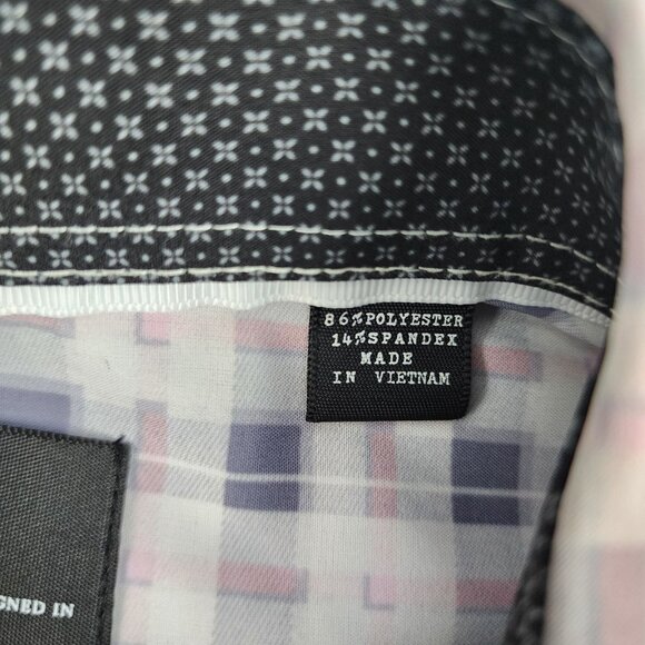 WRK Shirt Mens 17 Multi Geometric 4 Way Stretch L/S Button Up - Picture 7 of 8